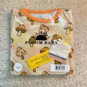 Ploom Baby | Bamboo Pajamas | Mushrooms | 2T | Shorts/Short Sleeve Set | NEW